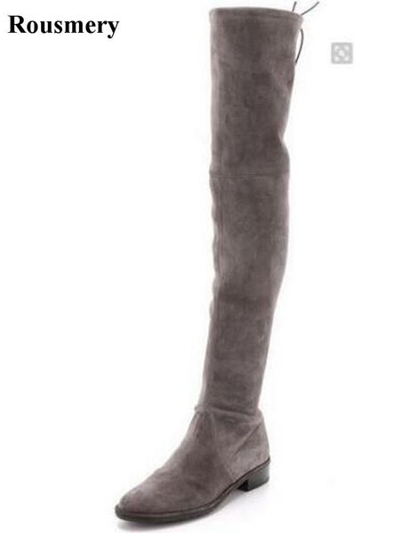 boots women fashion round toe slim style over knee elastic band suede leather bandage long flat, Black
boots women fashion round toe slim style over knee elastic band suede leather bandage long flat, Black