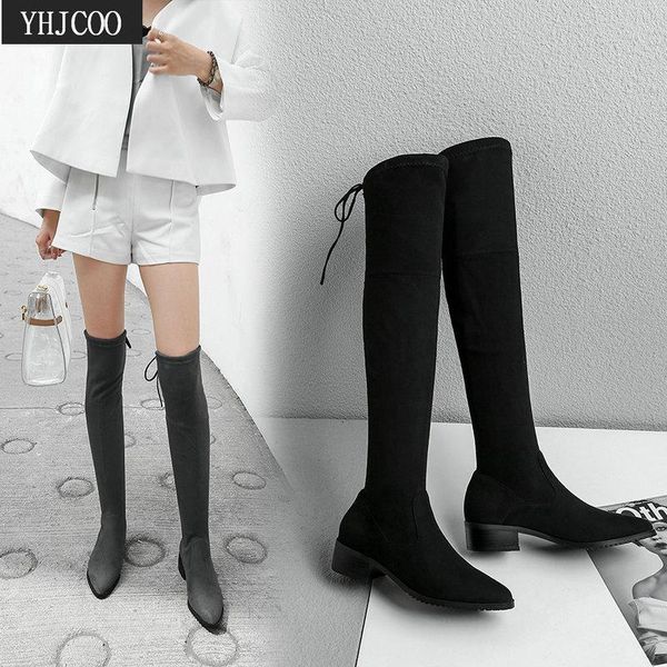 elastic flock slim fit women flate boots fashion black slim thighs long boots over the knee ladies shoes 43
elastic flock slim fit women flate boots fashion black slim thighs long boots over the knee ladies shoes 43