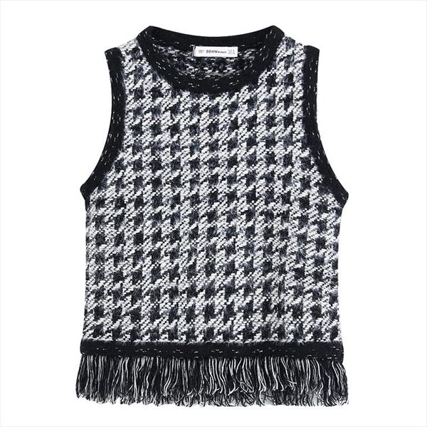 vintage tweed tassel vests women fashion casual o neck short coats elegant ladies plaid sleeveless vests, Black;white
vintage tweed tassel vests women fashion casual o neck short coats elegant ladies plaid sleeveless vests, Black;white