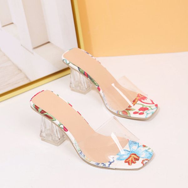 summer women slippers transparent heels elegant square toe print fashion female pvc woman casual beach shoes ladies x1020, Black
summer women slippers transparent heels elegant square toe print fashion female pvc woman casual beach shoes ladies x1020, Black