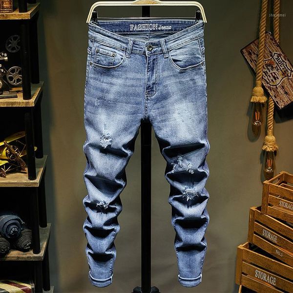 italian style fashion men jeans retro blue color slim fit ripped jeans men classical cotton denim pants vintage designer1
italian style fashion men jeans retro blue color slim fit ripped jeans men classical cotton denim pants vintage designer1