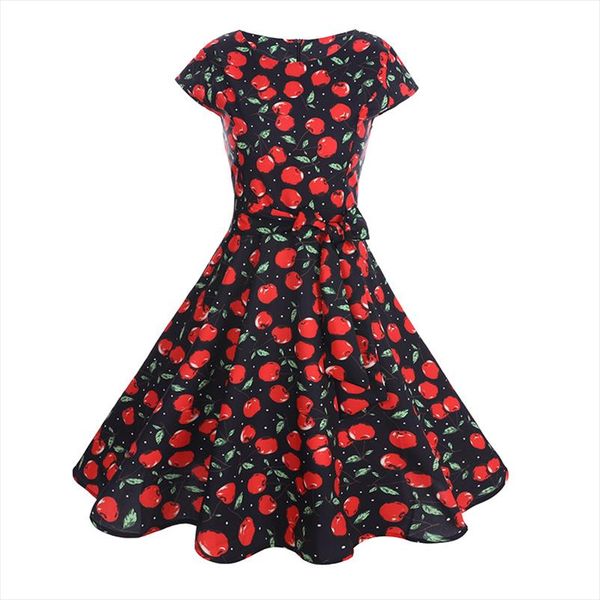 cherry print 2020 new design style casual women dress spring sweet autumn winter party vintage ladies, Black;gray
cherry print 2020 new design style casual women dress spring sweet autumn winter party vintage ladies, Black;gray