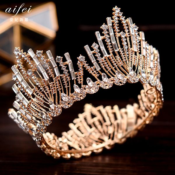 2020 new bride headdress luxury water drill round hair decoration atmosphere queen crown wedding dress accessories, Silver
2020 new bride headdress luxury water drill round hair decoration atmosphere queen crown wedding dress accessories, Silver