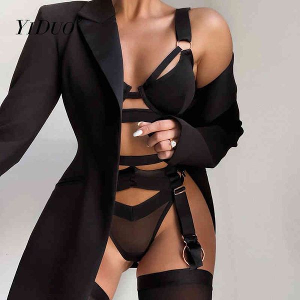 yiduo goth underwear sensual mesh lingerie woman garter 3 piece black underwire bra brief sets club wear, Black;white
yiduo goth underwear sensual mesh lingerie woman garter 3 piece black underwire bra brief sets club wear, Black;white