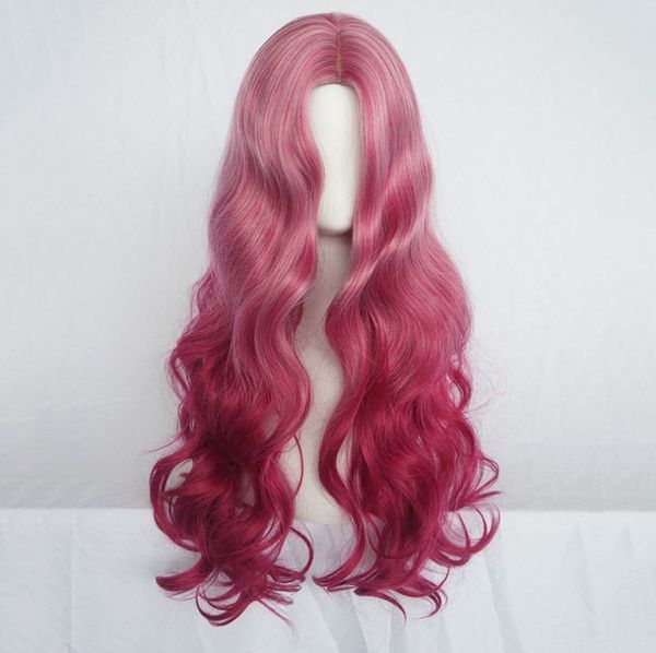 2021 new popular style european and american cigarette pink split long curly hair cos animation wig rose net, Black
2021 new popular style european and american cigarette pink split long curly hair cos animation wig rose net, Black