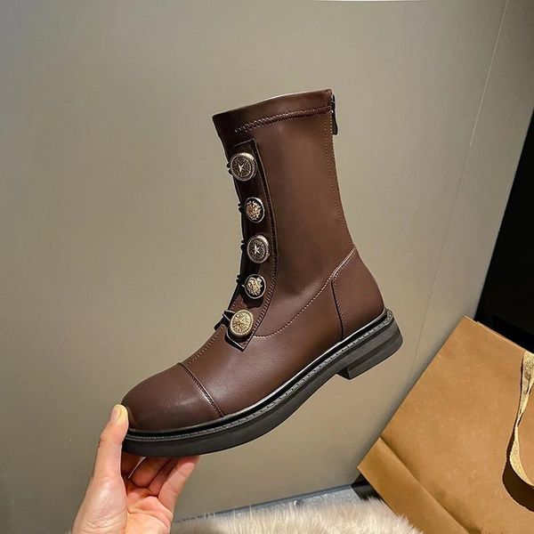 boots spring fall guneine leather metal personality button women ankle zip thick bottom elasticity casual ladies shoes black
boots spring fall guneine leather metal personality button women ankle zip thick bottom elasticity casual ladies shoes black