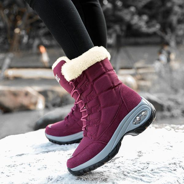 women high-air cushion snow boot winter plush non-slip leather suede boot warm cross-tied waterproof chunk heel snow d2, Black
women high-air cushion snow boot winter plush non-slip leather suede boot warm cross-tied waterproof chunk heel snow d2, Black