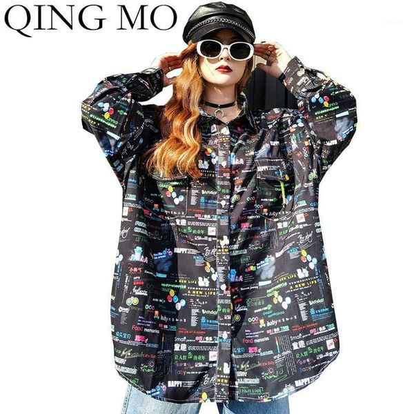 women's blouses & shirts qing mo black women chic blouse 2021 spring funny printed female fashionable plus size zqy63211, White
women's blouses & shirts qing mo black women chic blouse 2021 spring funny printed female fashionable plus size zqy63211, White