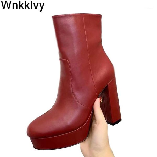 platform chunky high heel boots women genuine leather zipper ankle boots autumn winter shoes short botas 2020 zapatos de mujer1, Black
platform chunky high heel boots women genuine leather zipper ankle boots autumn winter shoes short botas 2020 zapatos de mujer1, Black