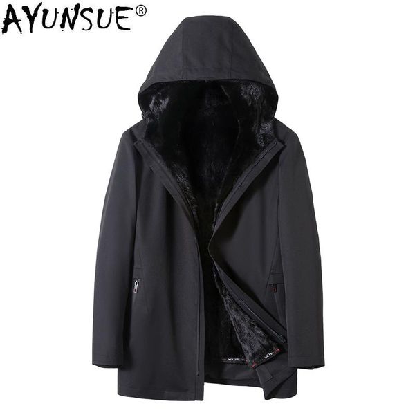 men's leather & faux ayunsue mens parka real fur coat winter jacket hooded natural liner plus size mink overcoat 910-1 kj3301, Black
men's leather & faux ayunsue mens parka real fur coat winter jacket hooded natural liner plus size mink overcoat 910-1 kj3301, Black