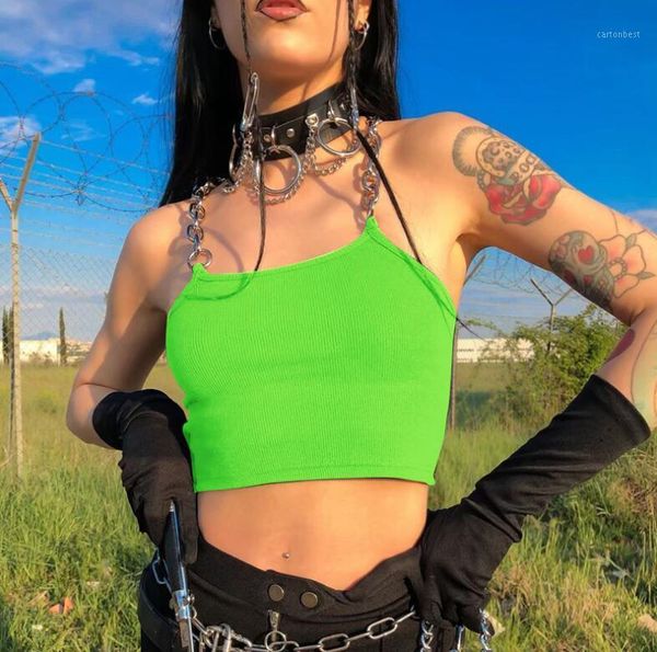 women's tanks & camis summer metal chain strap crop women knitted slim streetwear camis1, White
women's tanks & camis summer metal chain strap crop women knitted slim streetwear camis1, White