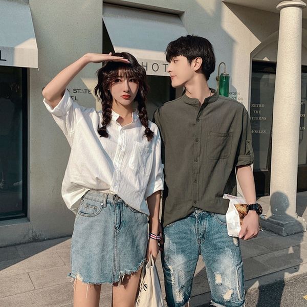 couple's summer dress newstyle simple solid color 7 4 sleeve male couple short sleeve shirtshirt shirtshirt student 0vllk, Blue
couple's summer dress newstyle simple solid color 7 4 sleeve male couple short sleeve shirtshirt shirtshirt student 0vllk, Blue