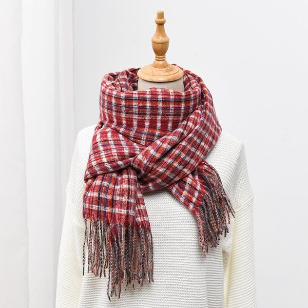 scarves phle 2021 bib women's retro plaid autumn and winter warmth imitation cashmere long shawl fashion scarf, Blue;gray
scarves phle 2021 bib women's retro plaid autumn and winter warmth imitation cashmere long shawl fashion scarf, Blue;gray