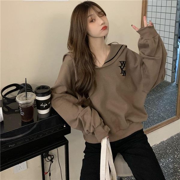 women's blouses & shirts oversize women female autumn winter blouse preppy style sailor collar letter embroidery hoodies long sleeve s, White
women's blouses & shirts oversize women female autumn winter blouse preppy style sailor collar letter embroidery hoodies long sleeve s, White