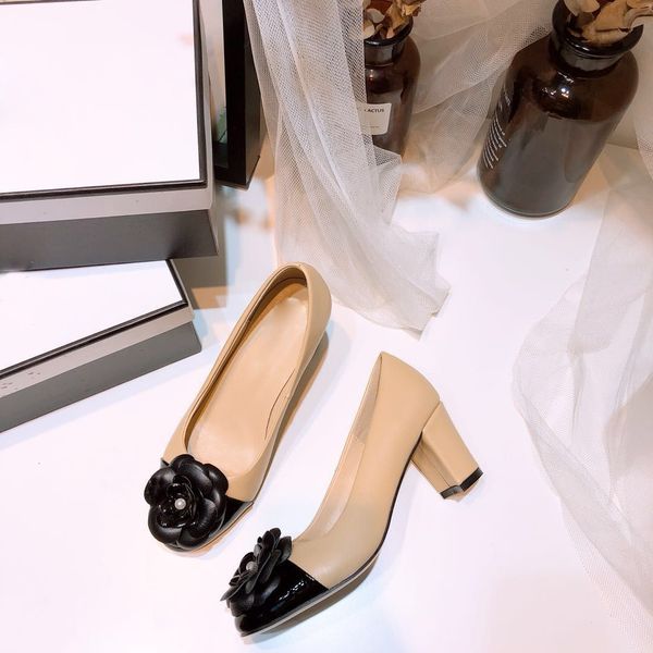 spring 2020 new women's shoes single shoe sheepskin genuine camellia flower high heel shoes with thick heel, Black
spring 2020 new women's shoes single shoe sheepskin genuine camellia flower high heel shoes with thick heel, Black