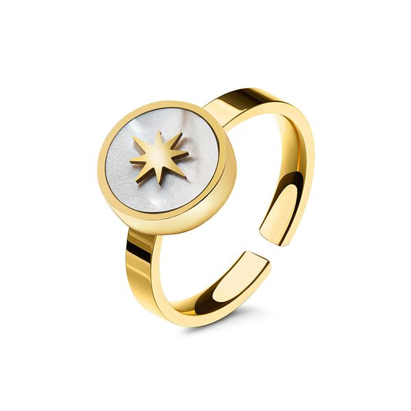 shell awn star ring titanium steel female exquisite simple ring fashion opening adjustable hand jewelry, Golden;silver
shell awn star ring titanium steel female exquisite simple ring fashion opening adjustable hand jewelry, Golden;silver