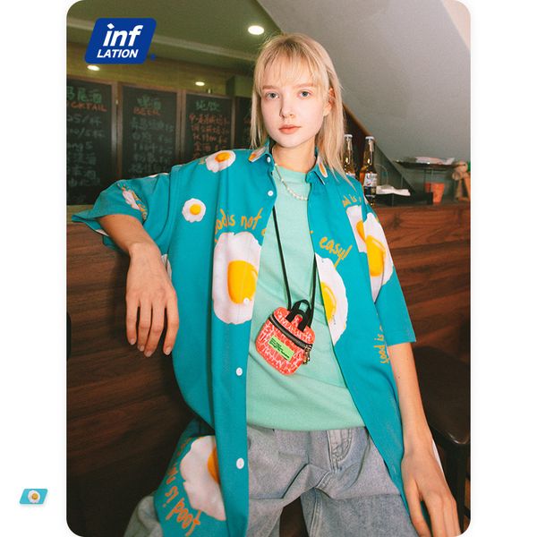 inf men's clothing - 2021 spring and summer new street personality fun fried egg print loose casual short sleeve shirt men, Tan;black
inf men's clothing - 2021 spring and summer new street personality fun fried egg print loose casual short sleeve shirt men, Tan;black
