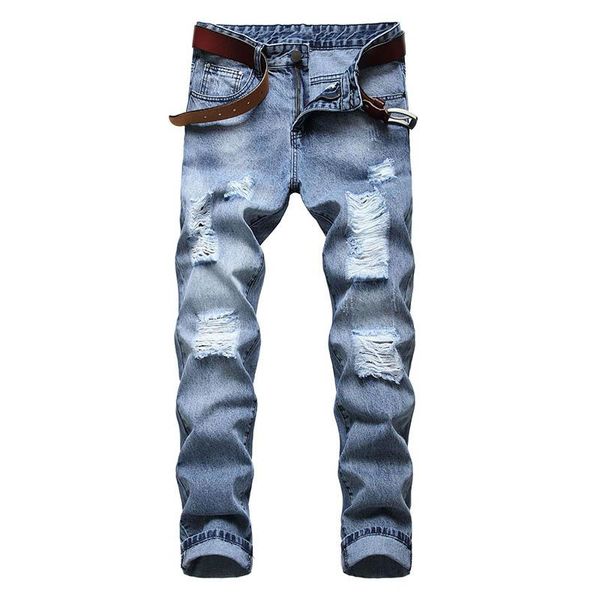 men's jeans mcikkny mens ripped cotton jean pants pleated distressed denim trousers male washed size 30-40, Blue
men's jeans mcikkny mens ripped cotton jean pants pleated distressed denim trousers male washed size 30-40, Blue