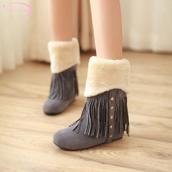 boots chainingyee casual round head winter warm plush mid-calf rivet tassel height increasing medium with women's snow boots1, Black
boots chainingyee casual round head winter warm plush mid-calf rivet tassel height increasing medium with women's snow boots1, Black