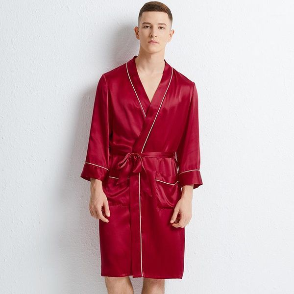 spring 2020 new robe bathrobe red men's 100 silk nightgown kimono bath gown long sleeve bridegroom wedding sleepwear1, Black;brown
spring 2020 new robe bathrobe red men's 100 silk nightgown kimono bath gown long sleeve bridegroom wedding sleepwear1, Black;brown