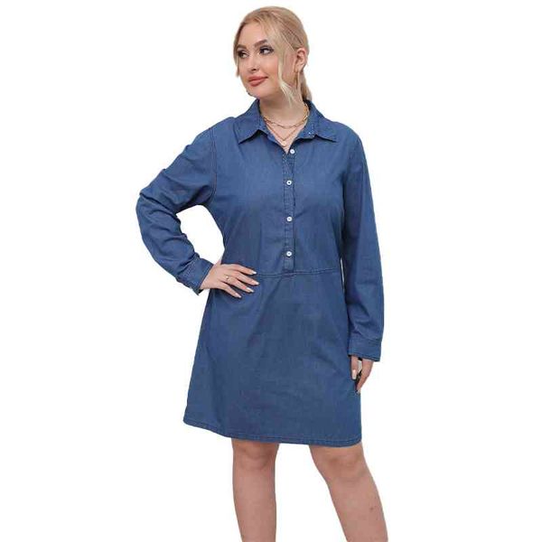 plus size dresses autumn women denim fashion dark blue long sleeve knee dress cowgirl elegant single breasted size 018 nl21, Black
plus size dresses autumn women denim fashion dark blue long sleeve knee dress cowgirl elegant single breasted size 018 nl21, Black