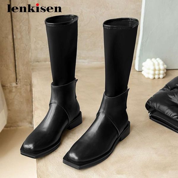 boots lenkisen western genuine leather coolest high fashion square toe thick med heel back zip punk neutral knee-high l96, Black
boots lenkisen western genuine leather coolest high fashion square toe thick med heel back zip punk neutral knee-high l96, Black