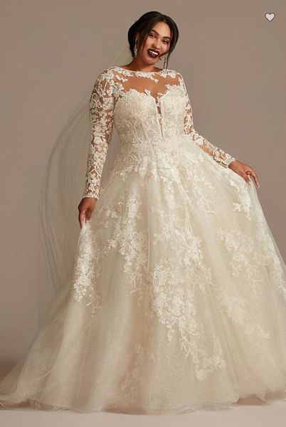 lace illusion long sleeve plus size wedding dresses 2022 applique floral backless princess puffy skirt bridal gowns oleg cassini, White
lace illusion long sleeve plus size wedding dresses 2022 applique floral backless princess puffy skirt bridal gowns oleg cassini, White