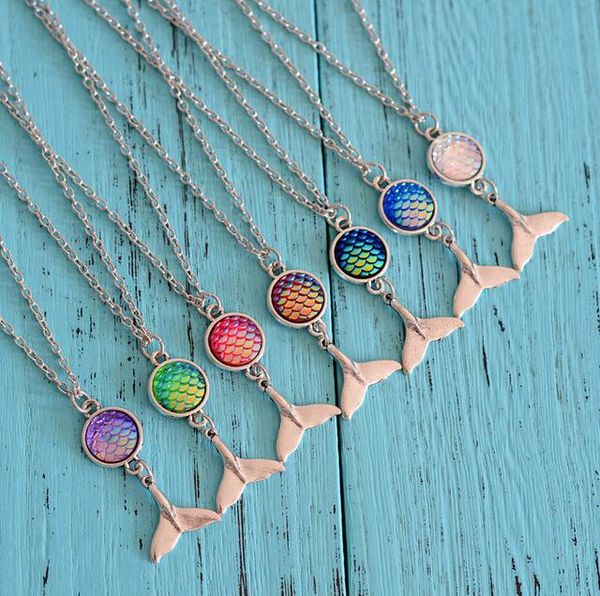 fashion random color graceful alloy mermaid fish scales convex surface pendant necklace jewelry cute gifts, Silver
fashion random color graceful alloy mermaid fish scales convex surface pendant necklace jewelry cute gifts, Silver