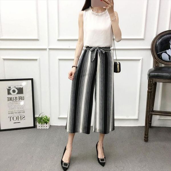 new women summer wide leg pants casual loose high elastic waist harem pants loose belt striped elasticated trousers, Black;white
new women summer wide leg pants casual loose high elastic waist harem pants loose belt striped elasticated trousers, Black;white