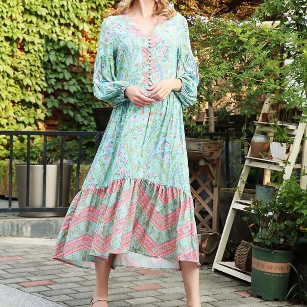 2020 spring summer chic dress v-neck long sleeve women dresses green print loose casual midi dress beach boho dresses vestidos1, Black;gray
2020 spring summer chic dress v-neck long sleeve women dresses green print loose casual midi dress beach boho dresses vestidos1, Black;gray
