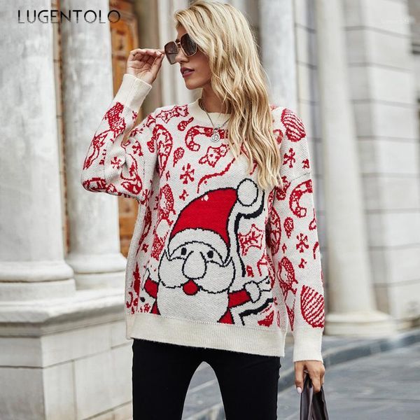 women's sweaters lugentolo women's sweater autumn winter christmas jacquard pullover o-neck long sleeve female casual knitted swea, White;black
women's sweaters lugentolo women's sweater autumn winter christmas jacquard pullover o-neck long sleeve female casual knitted swea, White;black