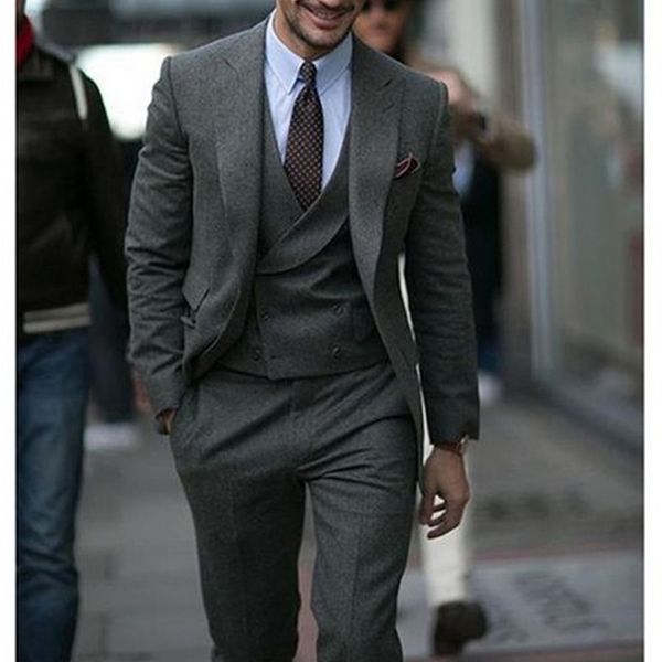 gray tweed wool men suits for wedding peaked lapel 3 piece custom groom tuxedos suit set jacket vest with pants 2020 fashion, Black;gray
gray tweed wool men suits for wedding peaked lapel 3 piece custom groom tuxedos suit set jacket vest with pants 2020 fashion, Black;gray