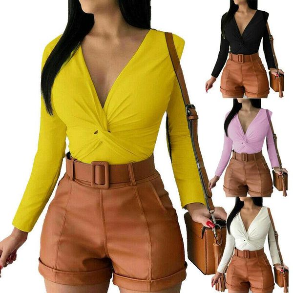 women's blouses & shirts fashion autumn women blouse slim fit shirt long sleeve cross v-neck female pure color streetwear, White
women's blouses & shirts fashion autumn women blouse slim fit shirt long sleeve cross v-neck female pure color streetwear, White