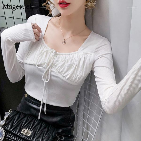 women's blouses & shirts korean style bow square collar women blouse autumn long sleeve shirt casual pleated white 2021 112071
women's blouses & shirts korean style bow square collar women blouse autumn long sleeve shirt casual pleated white 2021 112071