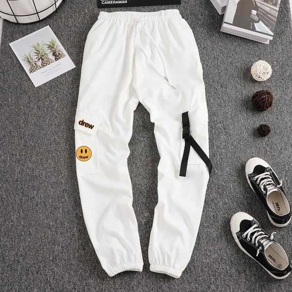 women cargo pants hip hop streetwear smile printed ribbon pocket jogger elastic waist punk harajuku females loose trousers, Black;white
women cargo pants hip hop streetwear smile printed ribbon pocket jogger elastic waist punk harajuku females loose trousers, Black;white