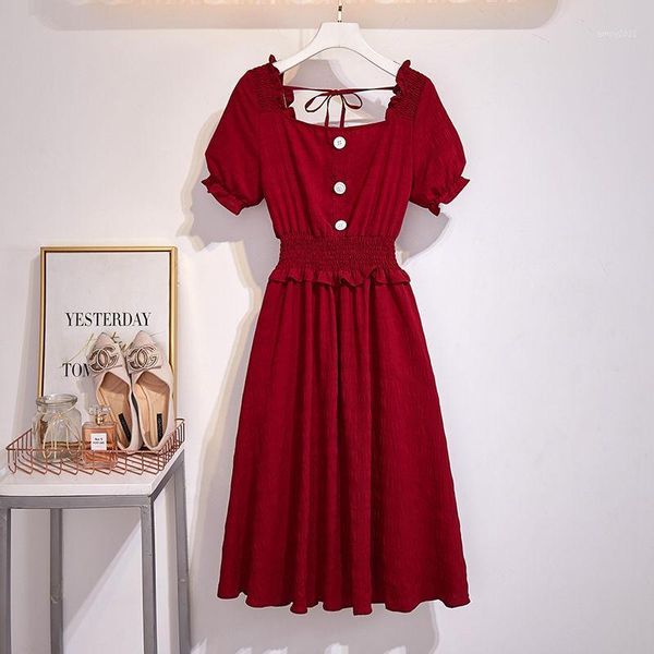 party dresses summer small fresh high waist short sleeve -length a-line solid color wine red green light purple white coctail dresses1, White;black
party dresses summer small fresh high waist short sleeve -length a-line solid color wine red green light purple white coctail dresses1, White;black