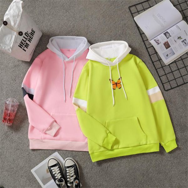women's sweatshirts hoody butterfly prited hoodie new 2020 student's patchwork kpop hiphop sweatshirt oversize women hooides 1014, Black
women's sweatshirts hoody butterfly prited hoodie new 2020 student's patchwork kpop hiphop sweatshirt oversize women hooides 1014, Black