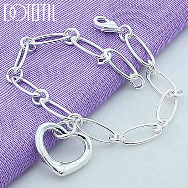 doteffil 925 sterling silver heart pendant bracelet for woman charm wedding engagement party fashion jewelry, Golden;silver
doteffil 925 sterling silver heart pendant bracelet for woman charm wedding engagement party fashion jewelry, Golden;silver