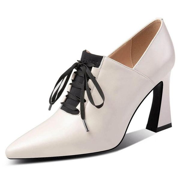meotina women shoes high heels natural genuine leather strange style high heels shoes lace up pointed toe pumps lady fall 34-39, Black
meotina women shoes high heels natural genuine leather strange style high heels shoes lace up pointed toe pumps lady fall 34-39, Black