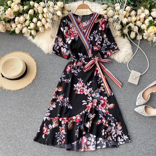2021 new sloppy female singiny frown summer neck line boho impression holiday beach dress short ednm, Black;gray
2021 new sloppy female singiny frown summer neck line boho impression holiday beach dress short ednm, Black;gray