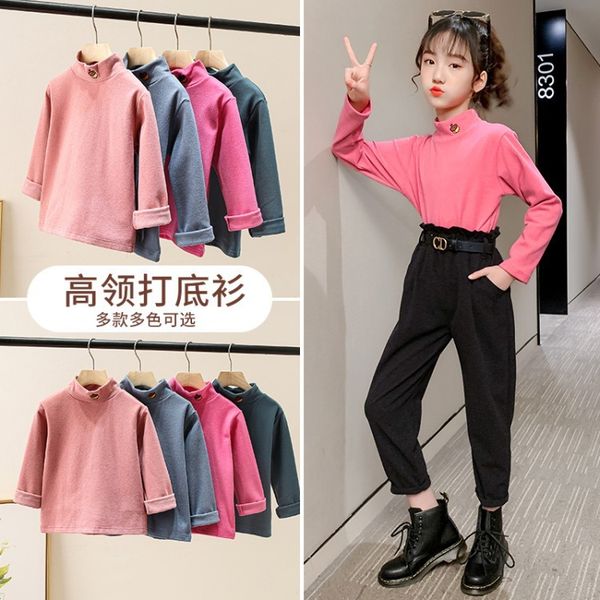 Autumn girls plus velvet semi-high collar thick bottoming shirt long-sleeved childrens dress winter clothing wholesale T-shirt big boy shirt, Blue
Autumn girls plus velvet semi-high collar thick bottoming shirt long-sleeved childrens dress winter clothing wholesale T-shirt big boy shirt, Blue