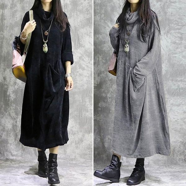zanzea women turtleneck long sleeve corduroy dress autumn vintage solid long sundress baggy vestido plus size kaftan dresses 71, Black;gray
zanzea women turtleneck long sleeve corduroy dress autumn vintage solid long sundress baggy vestido plus size kaftan dresses 71, Black;gray