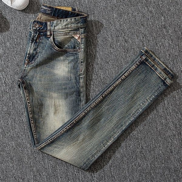 italian style fashion men jeans retro washed slim fit ripped jeans men vintage designer elastic cotton denim pants 220224, Blue
italian style fashion men jeans retro washed slim fit ripped jeans men vintage designer elastic cotton denim pants 220224, Blue