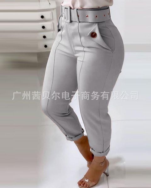 wepbel women trousers pockets button belt pants new style pink high waist slim pants, Black;white
wepbel women trousers pockets button belt pants new style pink high waist slim pants, Black;white