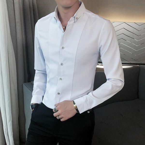 men's casual shirts plus size 5xl- solid long sleeve for men clothing 2021 night club/prom/streetwear tuxedo slim fit blouse homme, White;black
men's casual shirts plus size 5xl- solid long sleeve for men clothing 2021 night club/prom/streetwear tuxedo slim fit blouse homme, White;black