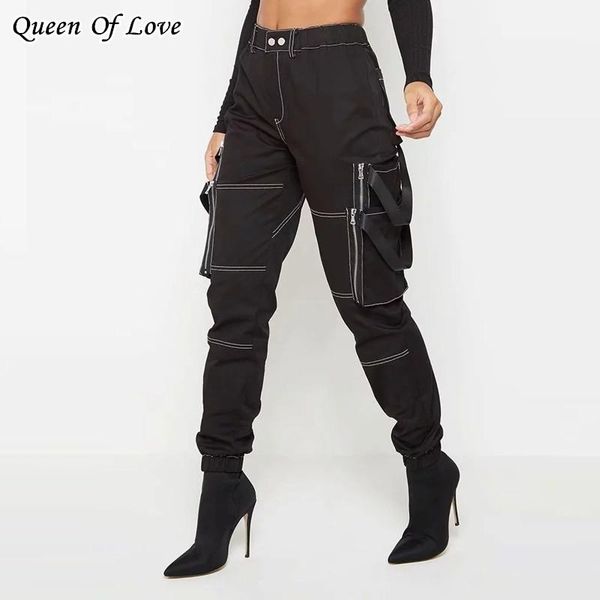 high waist cargo pant women streetwear pockets pants 2020 fashion hip hop women's trousers, Black;white
high waist cargo pant women streetwear pockets pants 2020 fashion hip hop women's trousers, Black;white