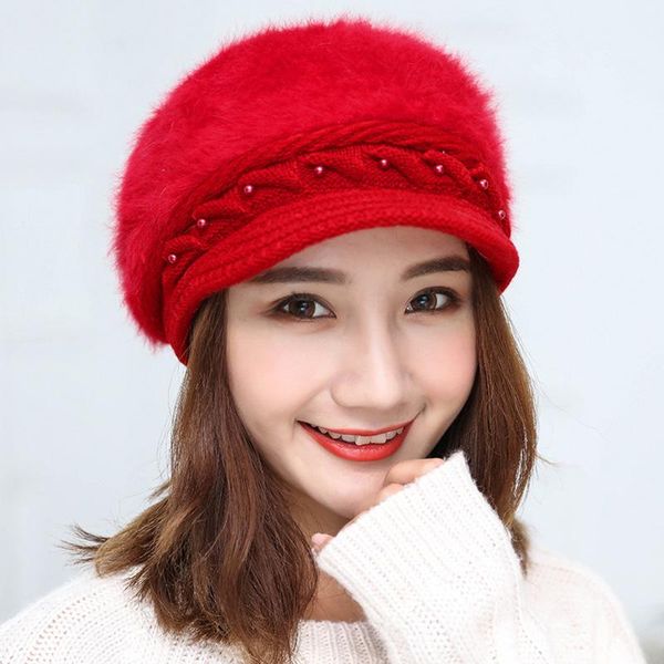 женская зимняя теплая сплошная вязаная шляпа best bear piggy beanie hat slouch лыжная крышка девушка мода высококачественная капотная крышка, Blue;gray