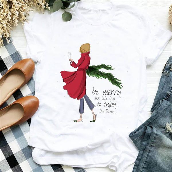ladies t shirt clothing fashion casual 90s new year merry christmas t shirt female graphic clothes, White
ladies t shirt clothing fashion casual 90s new year merry christmas t shirt female graphic clothes, White