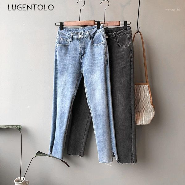 lugentolo women jeans spring casual straight solid korean thin high waist little split pants classic fashion jeans1, Blue
lugentolo women jeans spring casual straight solid korean thin high waist little split pants classic fashion jeans1, Blue