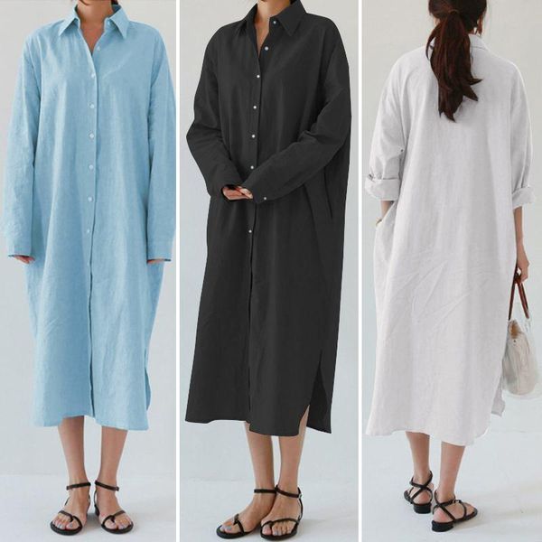 2021 autumn solid work office shirt dress zanzea elegant long sleeve sundress women casual midi vestidos female robe kaftan 5xl, Black;gray
2021 autumn solid work office shirt dress zanzea elegant long sleeve sundress women casual midi vestidos female robe kaftan 5xl, Black;gray